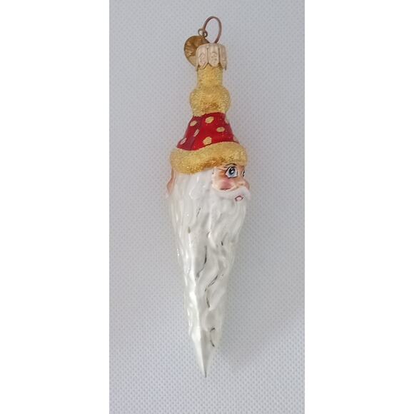 Christopher Radko Santa Head 2 Face Icicle Long Beard Christmas Ornament - Picture 14 of 16